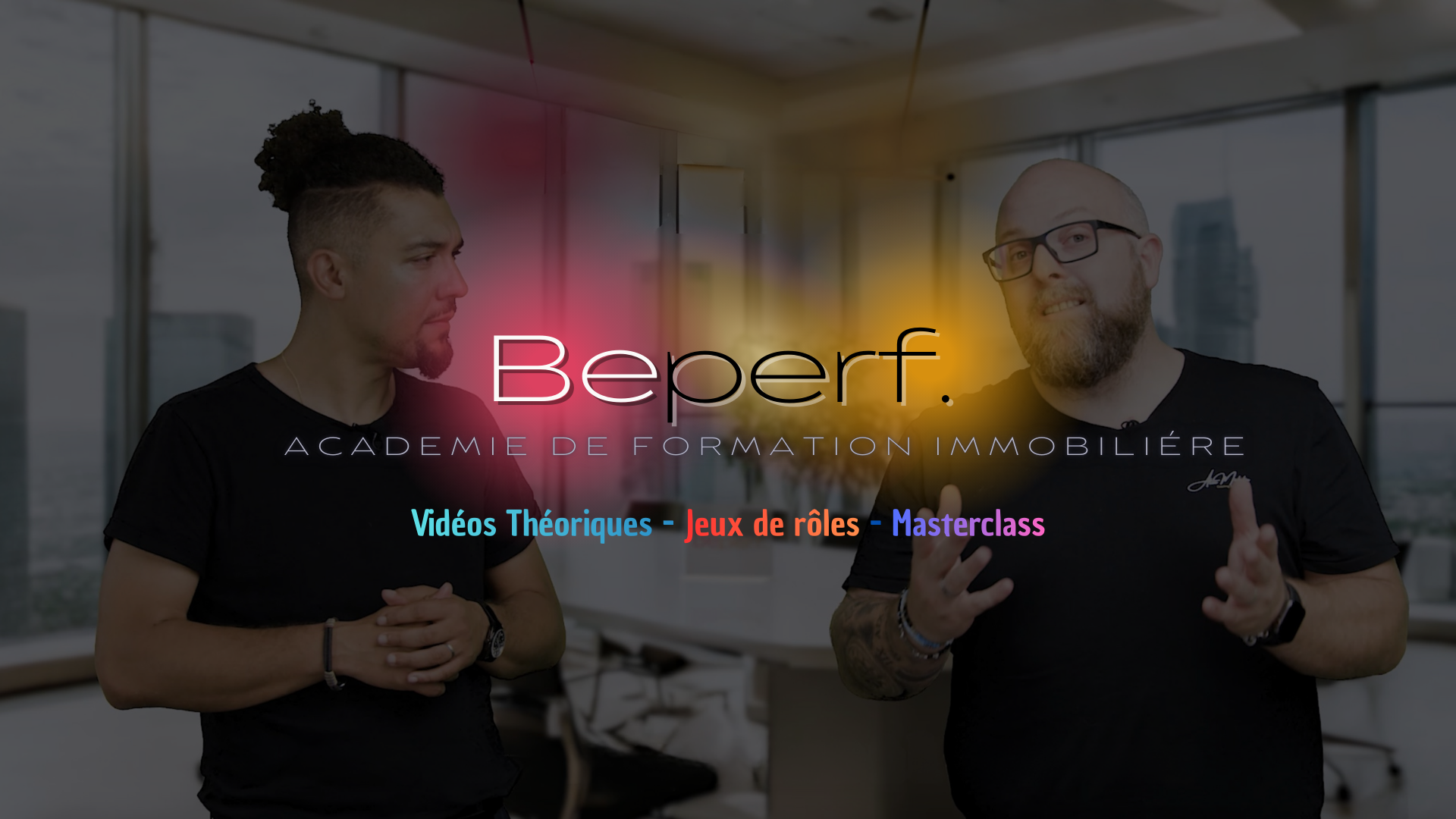 Académie Beperf : les deux formateurs et le branding Académie de formation immobilière